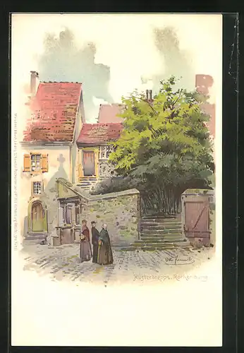 Künstler-AK Otto Hammel: Rothenburg ob der Tauber, Küstertreppe