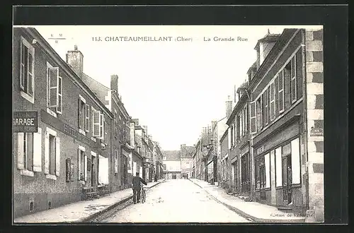 AK Chateaumeillant, La Grande Rue, Strassenpartie