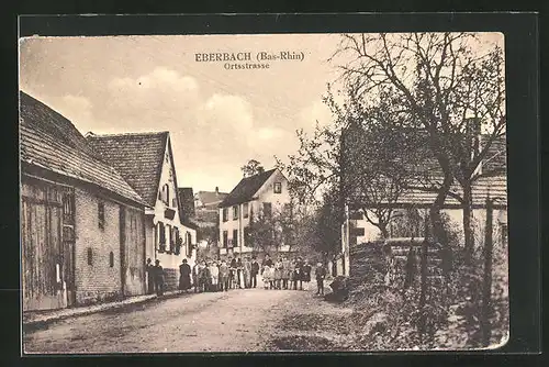 AK Eberbach, Einwohner auf der Ortsstrasse