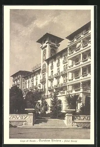 AK Gardone Riviera, Hotel Savoy im Sonnenschein