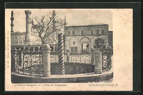 AK Constantinople, La Colonne Serpentine sur la Place de l`Hippodrome