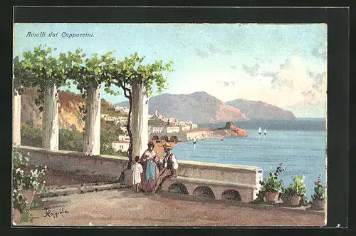 Künstler-AK Amalfi, dai Cappuccini