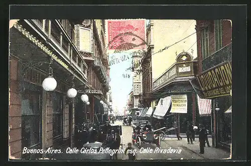 AK Buenos-Aires, Calle Cárlos Pellegrini esq Calle Rivadavia