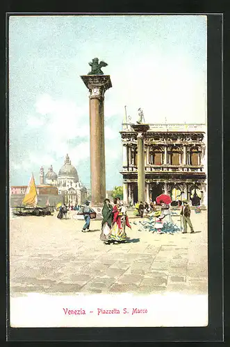 Künstler-AK Venezia, Piazzetta S. Marco