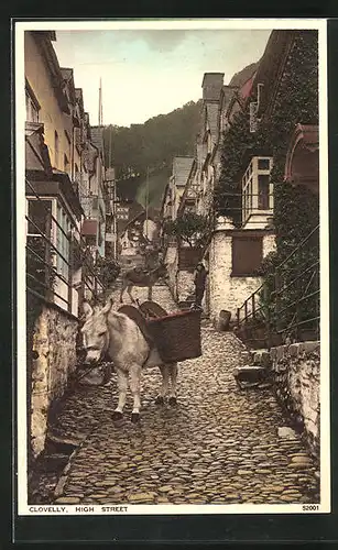 AK Clovelly, Lastesel in der High Street