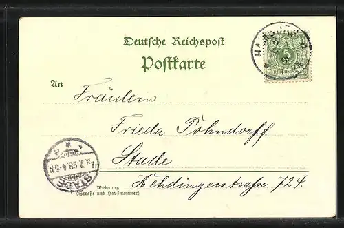 Lithographie Hamburg-Neustadt, Jungfernstieg mit Alster, Milchkarren, Vierländerin