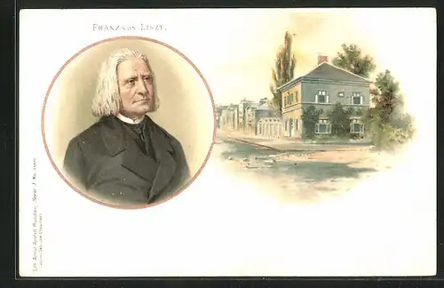 Künstler-AK Porträt Franz von Liszt, Geburtshaus des Komponisten