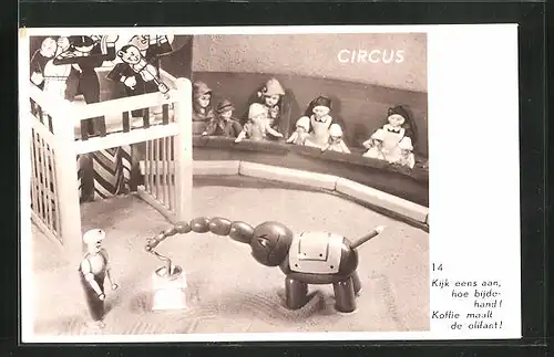 AK Zirkus aus Holzspielzeug, Kijk eens aan, hoe bijdehand!
