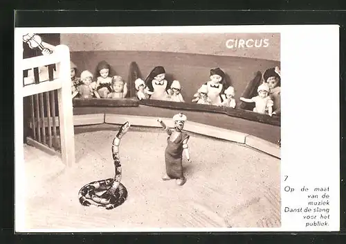AK Zirkus aus Holzspielzeug, Op de maat van de muziek danst de slang, Schlange