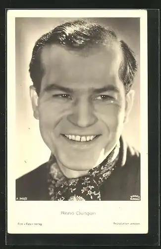 AK Schauspieler René Deltgen mit charmantem Lächeln