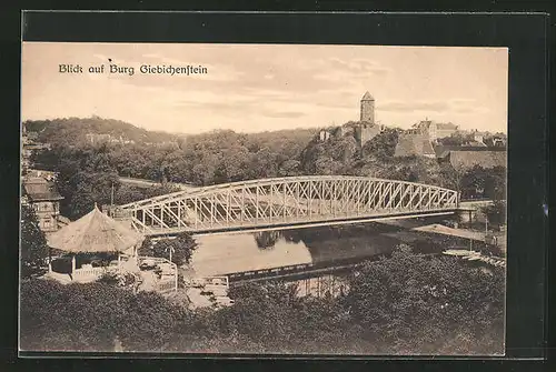 AK Halle a. d. Saale, Blick auf Burg Giebichenstein