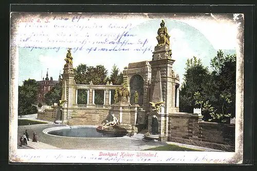 AK Halle a. S., Denkmal Kaiser Wilhelm I.