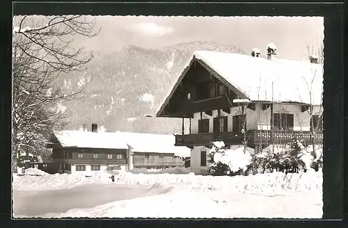 AK Enterrottach, Hotel Almhof im Winter