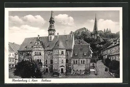 AK Blankenburg i. Harz, Partie am Rathaus
