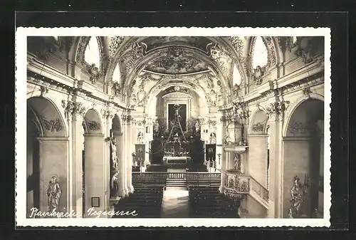 AK Tegernsee, Innenansicht der Pfarrkirche