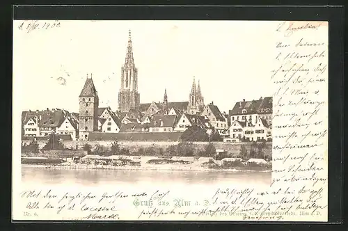 AK Ulm a. Donau, Ortsansicht mit Münster