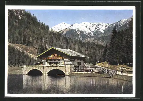 AK Garmisch, am Pflegersee mit Café