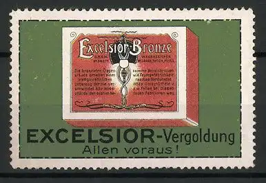 Reklamemarke Excelsior Bronze ist beste Vergoldung, Ansicht einer Schachtel