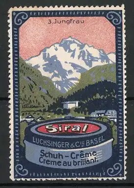 Reklamemarke Siral Schuh-Creme, Firma Luchsinger & Cie., Basel, Serie: Gebirge, Bild 3, Jungfrau