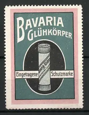 Reklamemarke Bavaria Glühkörper mit eingetragener Schutzmarke