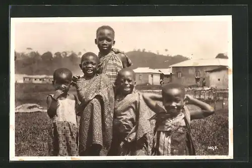 AK afrikanische Volkstypen, Kinder Gruppenbild
