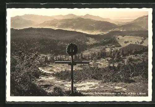 AK Reit im Winkel, Eggenalm, am Schumacherkreuz mit Blick auf den Ort im Tal
