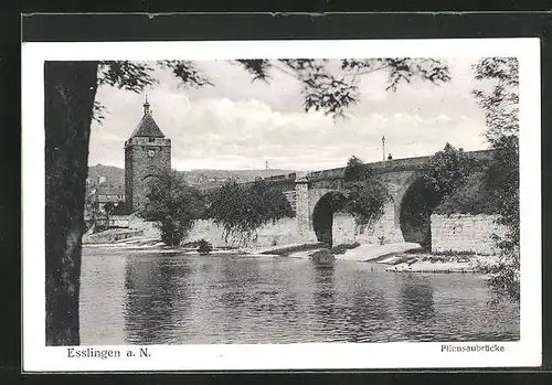 AK Esslingen a. N., Partie an der Pliensaubrücke