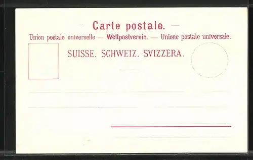 Lithographie Genéve, Exposition Nationale Suisse 1896, Village Suisse