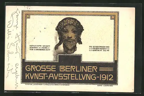 Künstler-AK Berlin, Grosse Kunst-Ausstellung 1912, Büste