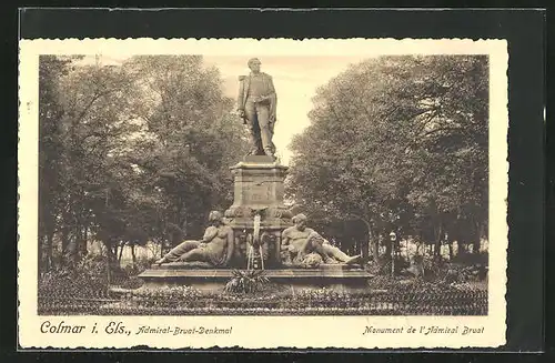 AK Colmar i. Els., Monument de l'Admiral Bruat