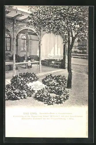 AK Bad Ems, Benedetti-Stein und Kesselbrunnen