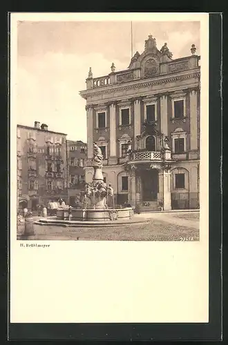 AK Passau, Wittelsbacher Brunnen am Residenzplatz