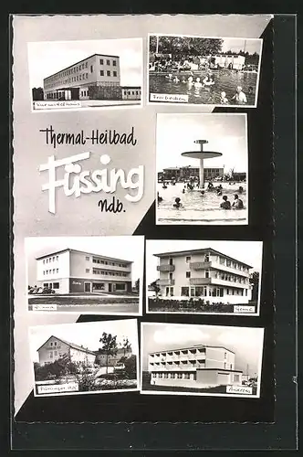 AK Füssing / Ndb., Mehrfachansichten des Thermal-Heilbads