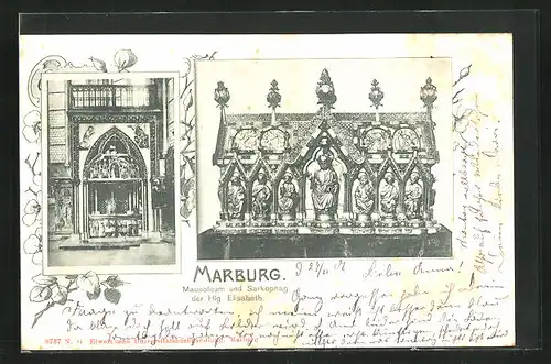AK Marburg, Mausoleum und Sarkophag der hlg. Elisabeth