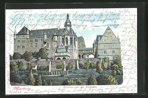 AK Marburg a.L., Schloss von der Südseite aus