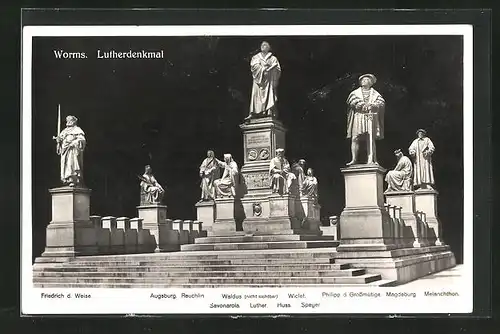 AK Worms, am Lutherdenkmal