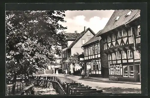 AK Goslar im Harz, Häuser an der Strasse an der Abzucht