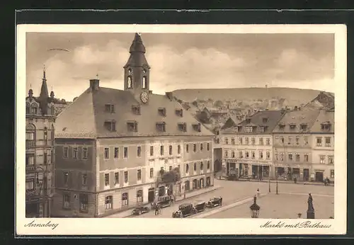 AK Annaberg, Markt mit dem Rathaus