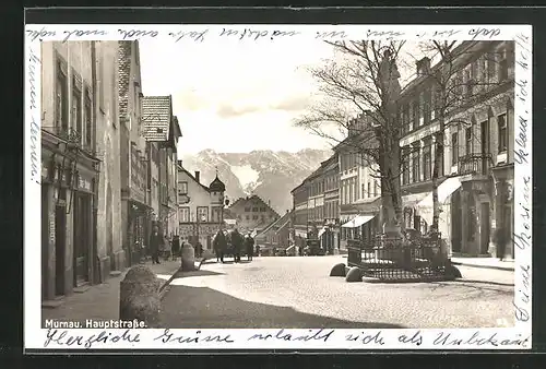 AK Murnau, Denkmal auf der Hauptstrasse