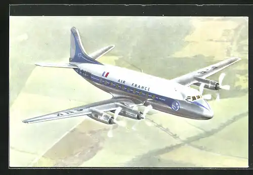 AK Flugzeug, der Fluglinie Air France, the Vickers Viscount