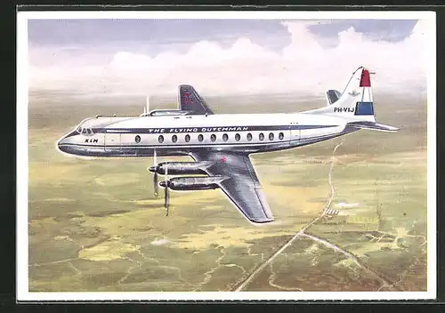 AK Flugzeug, der Fluglinie KLM, The Flying Dutchman