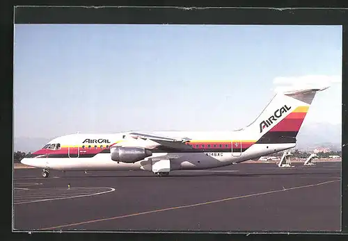 AK Flugzeug, der Fluglinie AirCal, BAe 146-200A auf dem Rollfeld