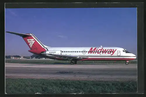 AK Flugzeug der Fluglinie Midway, McDonnell Douglas DC-9-15 auf dem Rollfeld