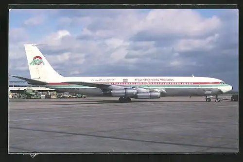 AK Flugzeug der Fluglinie Misr Overseas Airways, Boeing 707-323C auf dem Rollfeld