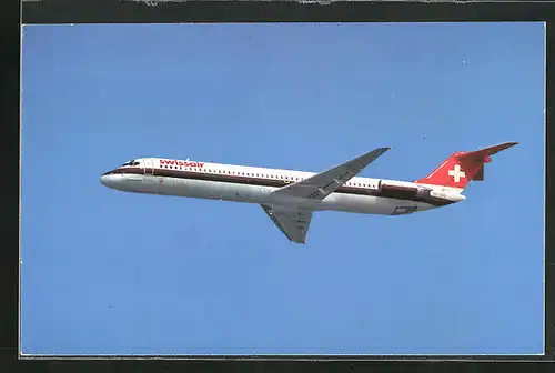 AK Flugzeug der Fluglinie Swissair, McDonnell-Douglas DC 9-51