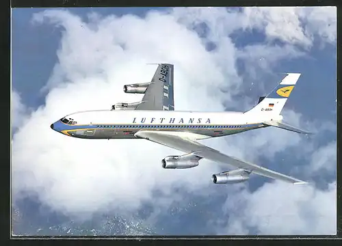 AK Flugzeug, Linienflugzeug der Fluglinie Lufthansa, Boeing 720B