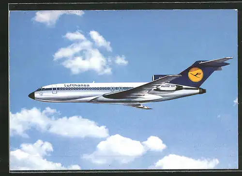 AK Flugzeug, Linienflugzeug der Fluglinie Lufthansa, Boeing 727 Europa Jet