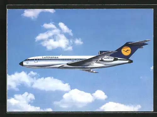 AK Flugzeug, Linienflugzeug der Fluglinie Lufthansa, der Europa Jet Boeing 727