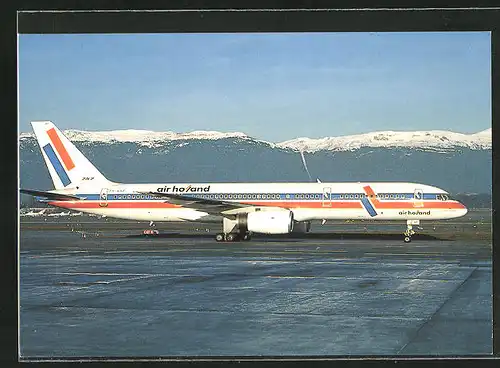 AK Flugzeug, Linienflugzeug der Fluglinie Air Holland, Boeing 757-27B, at Geneve