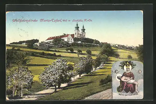 AK Maria-Taferl, Blick zur Wallfahrtskirche